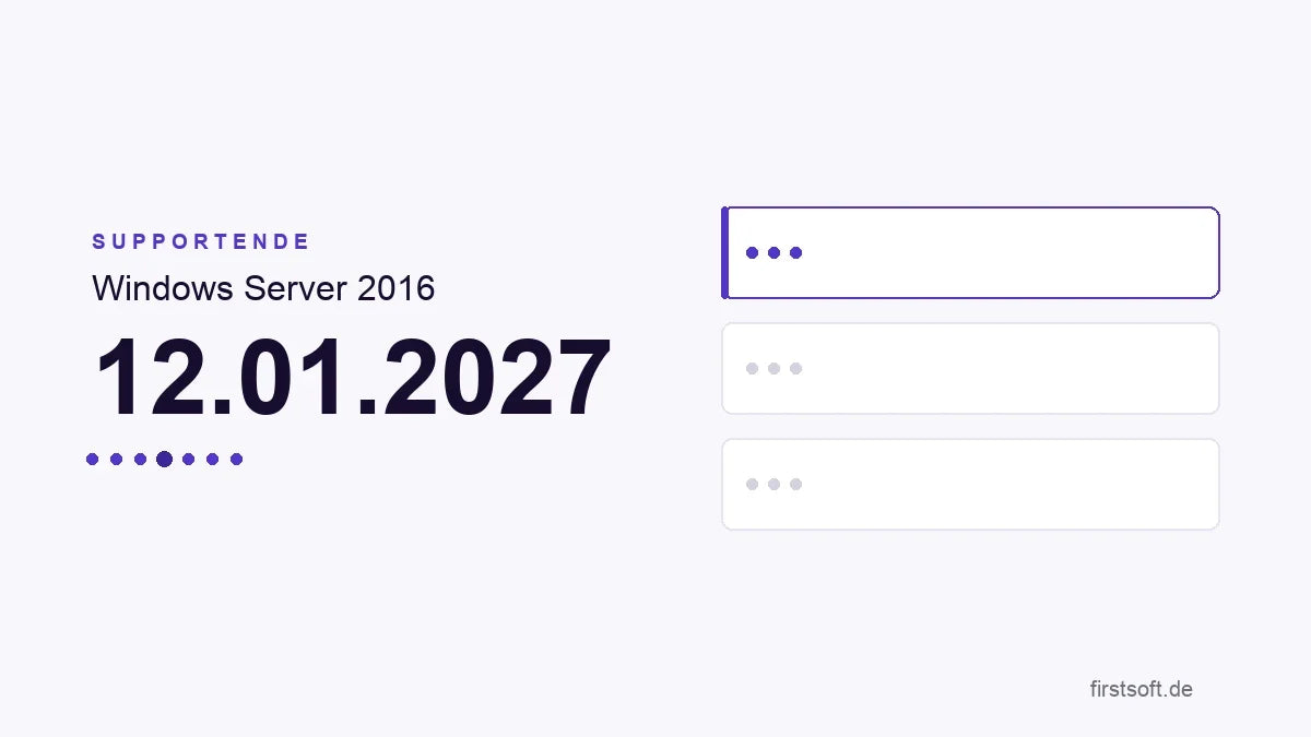 Windows Server 2016 Supportende am 12. Januar 2027, Grafik mit Serverrack-Symbolik