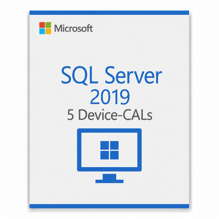 5x Microsoft SQL Server 2019 Device CAL – Zugriffslizenzen im 5er-Paket