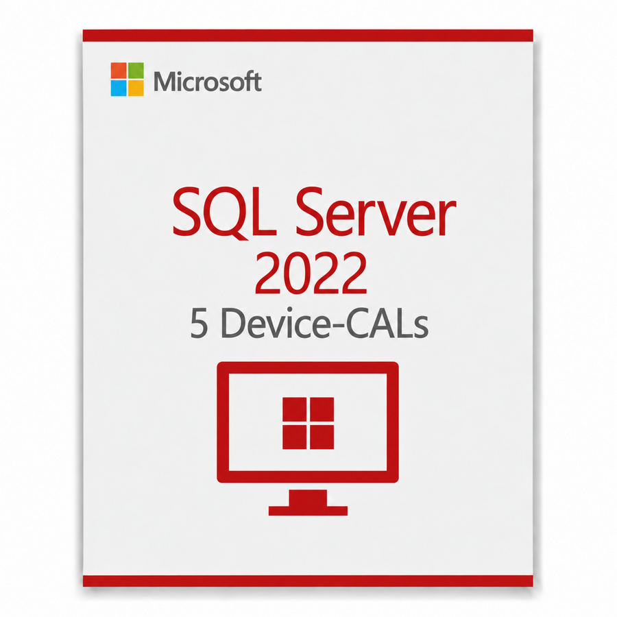 5x Microsoft SQL Server 2022 Device CAL – Zugriffslizenzen im 5er-Paket